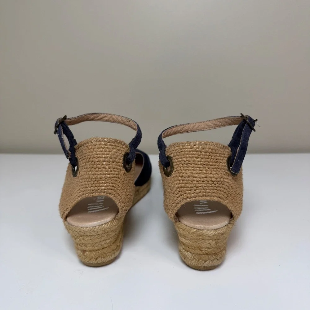 Viscata Espadrille Wedge Women 41 Low Heel Ankle Strap Suede Jute Made in Spain